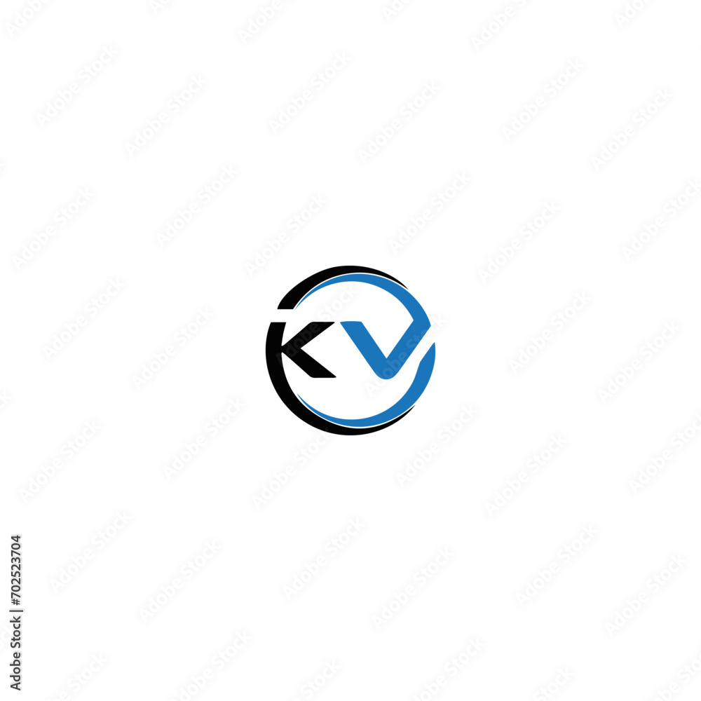 KV logo. KV set , K V design. White KV letter. KV, K V letter logo design. Initial letter KV letter logo set, linked circle uppercase monogram logo. K V letter logo vector design.	

