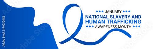 National Slavery and Human Trafficking Prevention Month is observed every year on january. National Human Trafficking Awareness Month background. banner, cover, card, poster, website, backdrop. vector