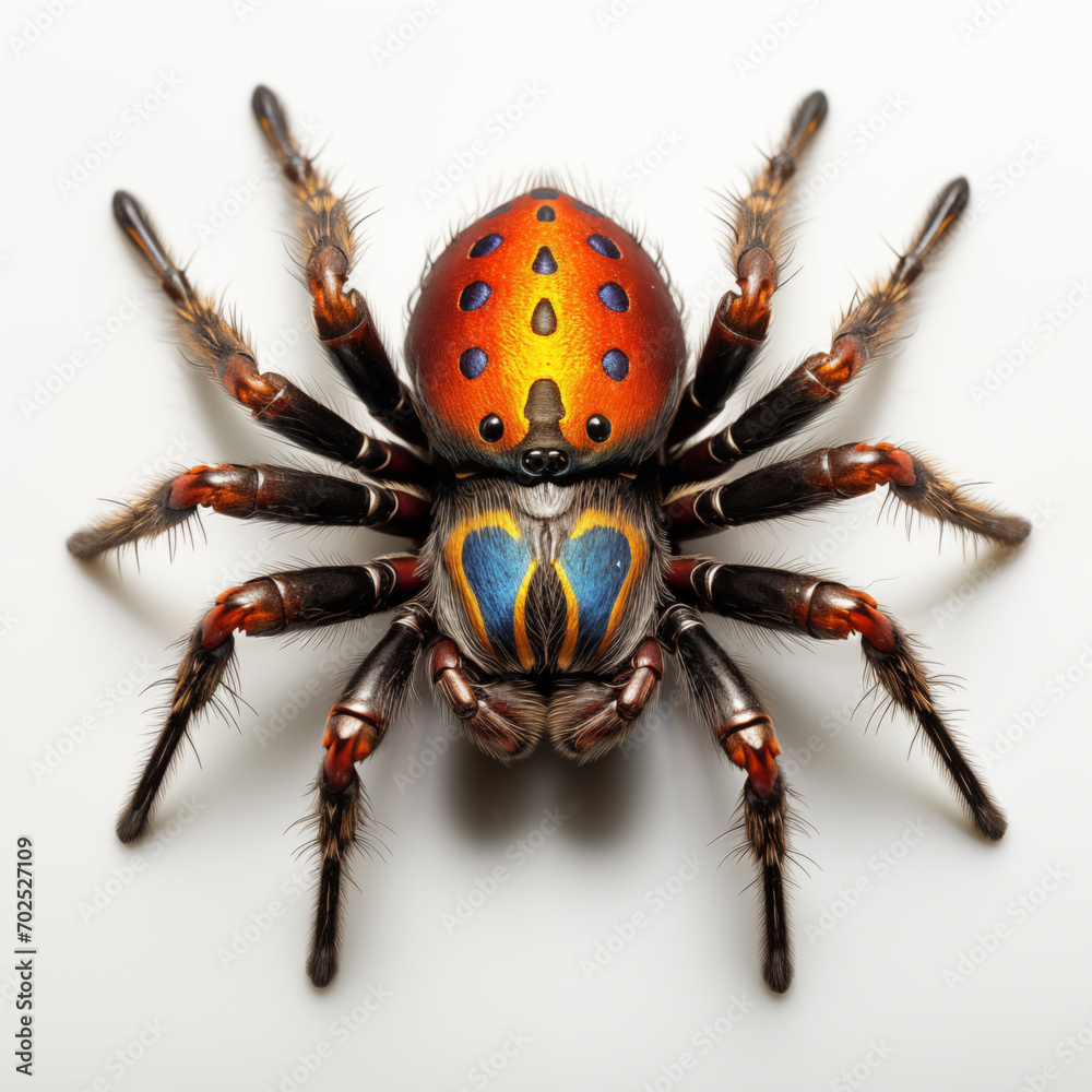 Fototapeta premium Macro spider insect isolated on white background.