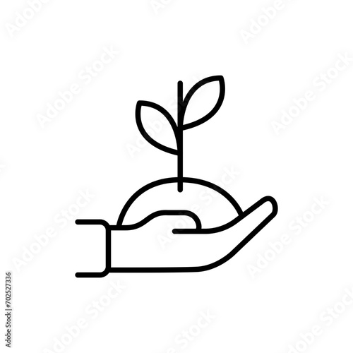 Plant outline icons, minimalist vector illustration ,simple transparent graphic element .Isolated on white background