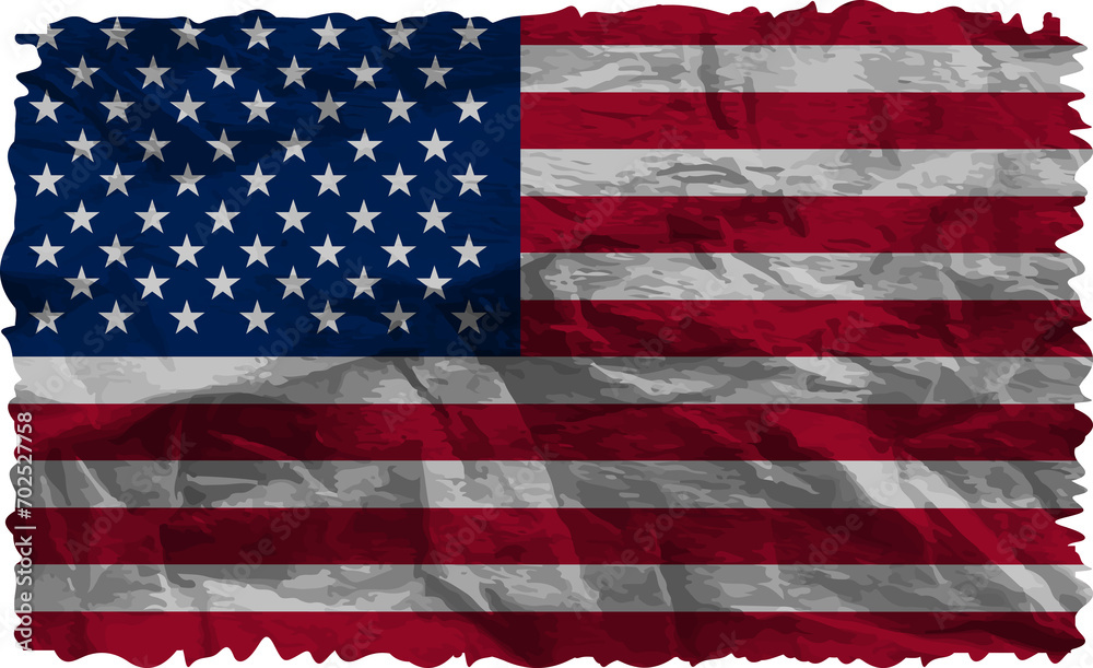 Fototapeta premium United States flag crumpled. USA grunge