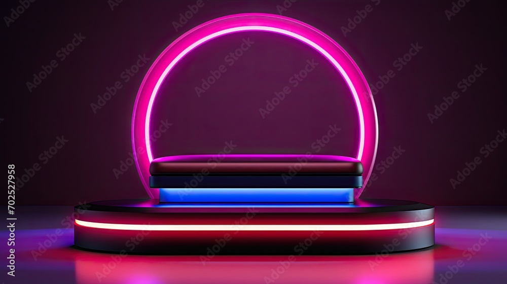 Modern product podium neon style Modern product podium neon style