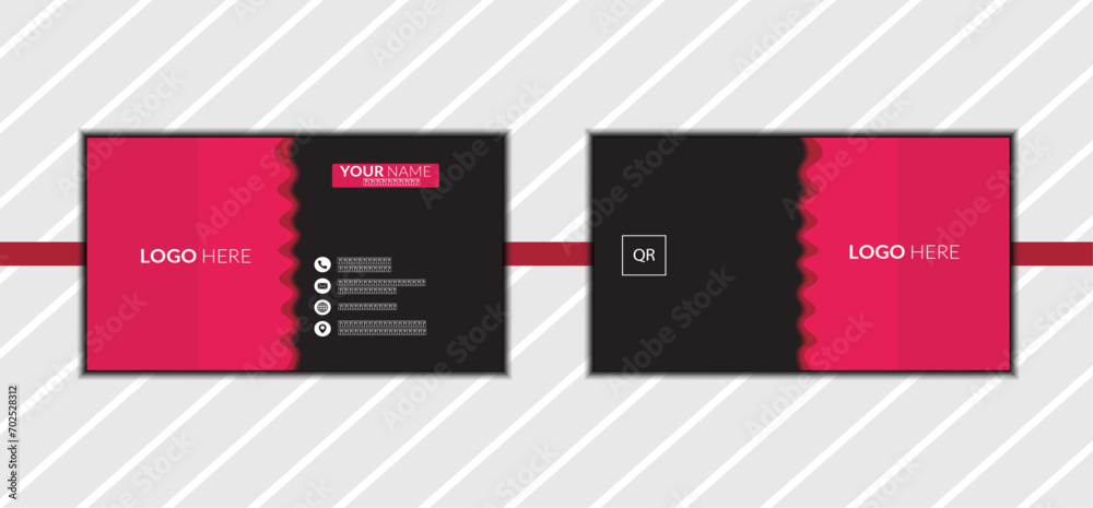 Double sided business card design colored of vector design template.
