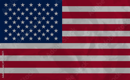 United States flag crumpled. USA grunge