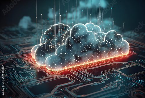 Cloud and edge computing technology concepts support a large number of users photo