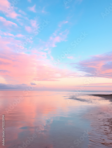 beach at sunset, sunrise, dusk, dawn, tide coming in © Samantha Rigo