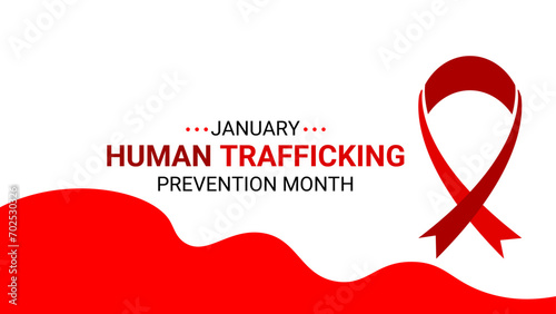 National Slavery and Human Trafficking Prevention Month is observed every year on january. Vector illustration on the theme of National Human Trafficking Awareness Month. banner, cover, card, poster.