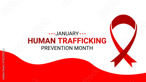 National Slavery and Human Trafficking Prevention Month is observed every year on january. Vector illustration on the theme of National Human Trafficking Awareness Month. banner, cover, card, poster.