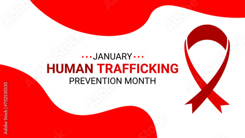 National Slavery and Human Trafficking Prevention Month is observed every year on january. Vector illustration on the theme of National Human Trafficking Awareness Month. banner, cover, card, poster.