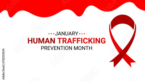 National Slavery and Human Trafficking Prevention Month is observed every year on january. Vector illustration on the theme of National Human Trafficking Awareness Month. banner, cover, card, poster.