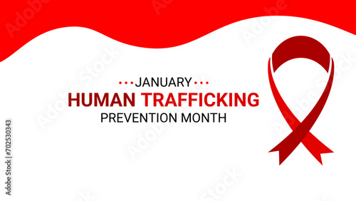 National Slavery and Human Trafficking Prevention Month is observed every year on january. Vector illustration on the theme of National Human Trafficking Awareness Month. banner, cover, card, poster.