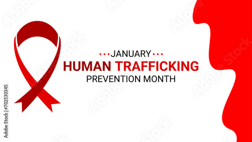 National Slavery and Human Trafficking Prevention Month is observed every year on january. Vector illustration on the theme of National Human Trafficking Awareness Month. banner, cover, card, poster.