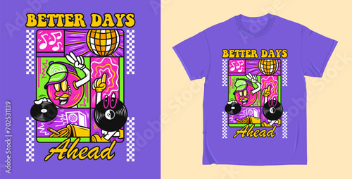 Playful t shirt print design  vector graphic for t shirt print  illustration for apparel and clothing