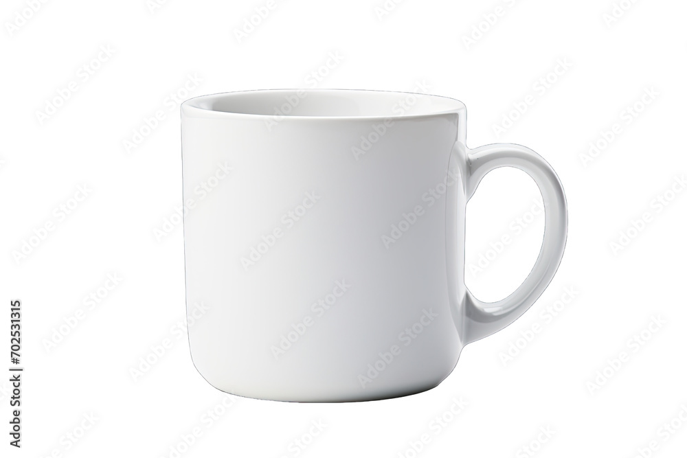 White mug isolated on transparent background 