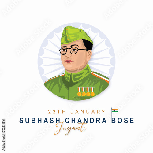 Subhas, Chandra, Bose, poster, 23rd January Vector post, story, banner, card, freedom. Netaji Subhas Chandra Bose Jayanti means Subhas Chandra Bose Birthday. 