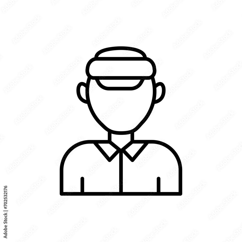 Shopkeeper outline icons, minimalist vector illustration ,simple transparent graphic element .Isolated on white background