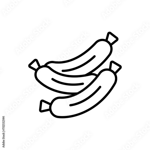Sausage outline icons, minimalist vector illustration ,simple transparent graphic element .Isolated on white background