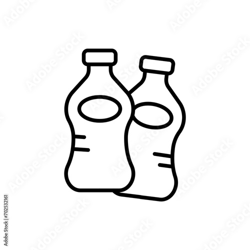Bottle water outline icons, minimalist vector illustration ,simple transparent graphic element .Isolated on white background