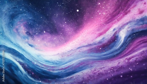Abstract blue and pink swirl wave galaxy background. Flow liquid lines design element.