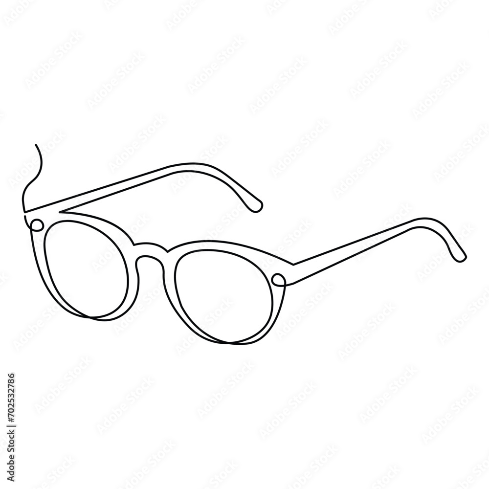 Sunglasses outline vector illustration of front view eyeglasses continuous single line art drawing Sunglasses outline vector illustration of front view eyeglasses continuous single line art drawing