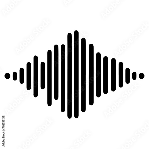 minimal sound wave icon vector art illustration black color 