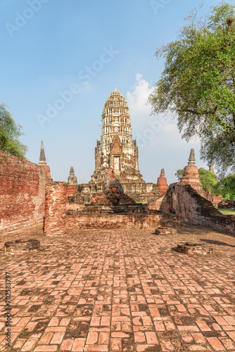 Awesome tower of Wat Ratchaburana in Ayutthaya, Thailand photo