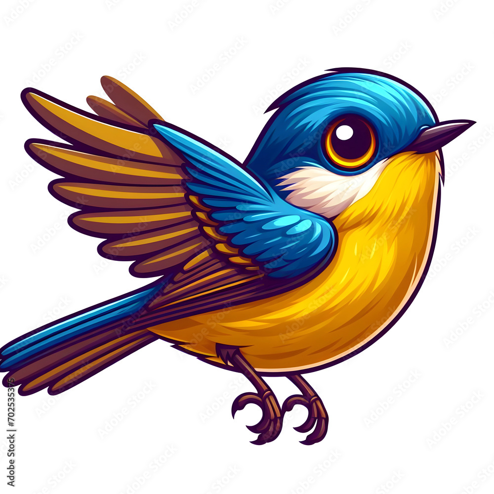 Acadian Flycatcher cartoon isolated on white background