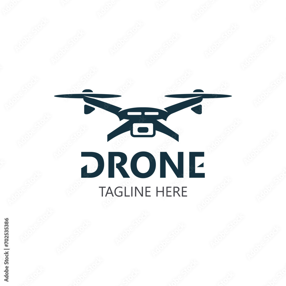 Drone aerial with camera vector template icon. logo photography drone vector. quadcopter flat style