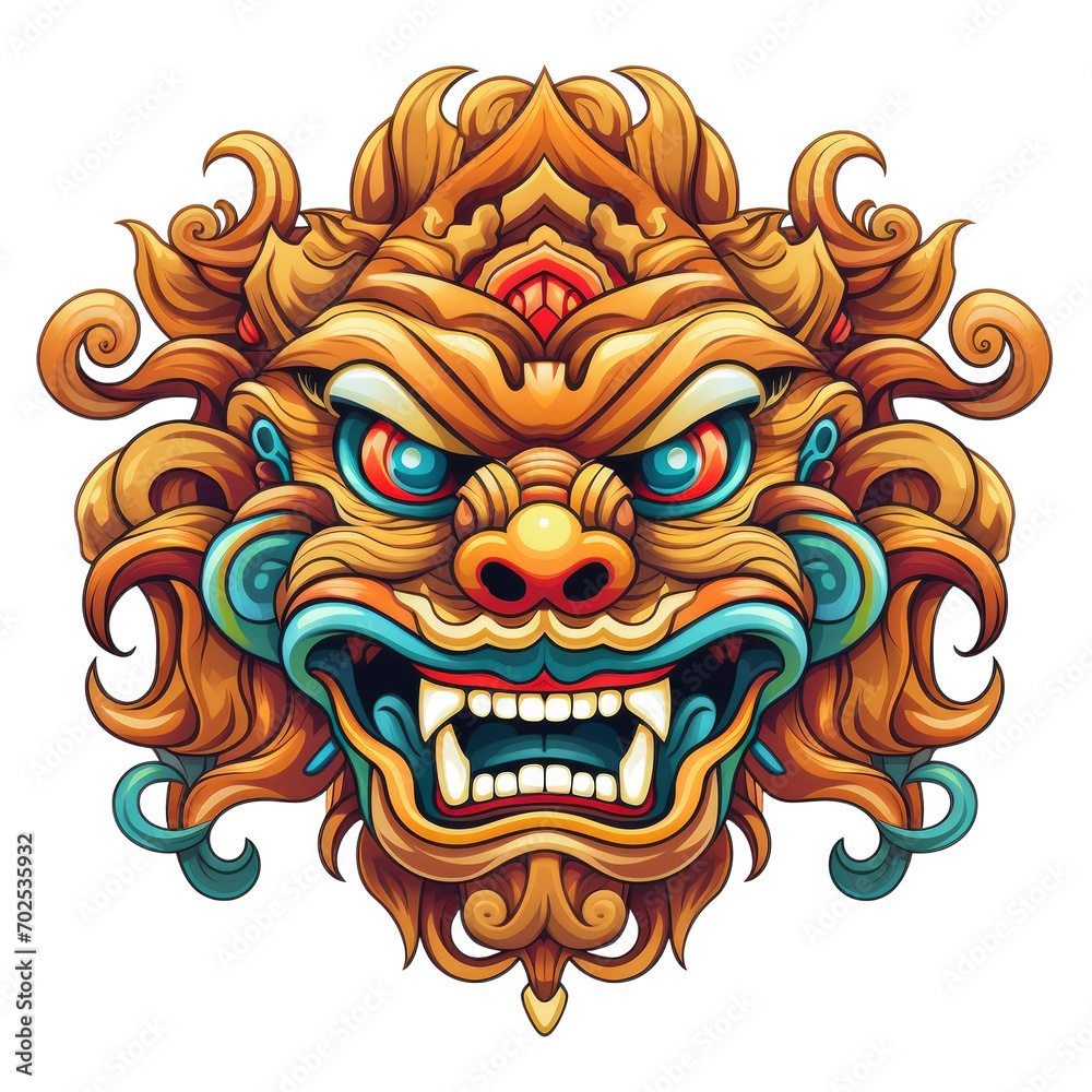 Barong artwork illustration on transparent background Barong artwork illustration on transparent background