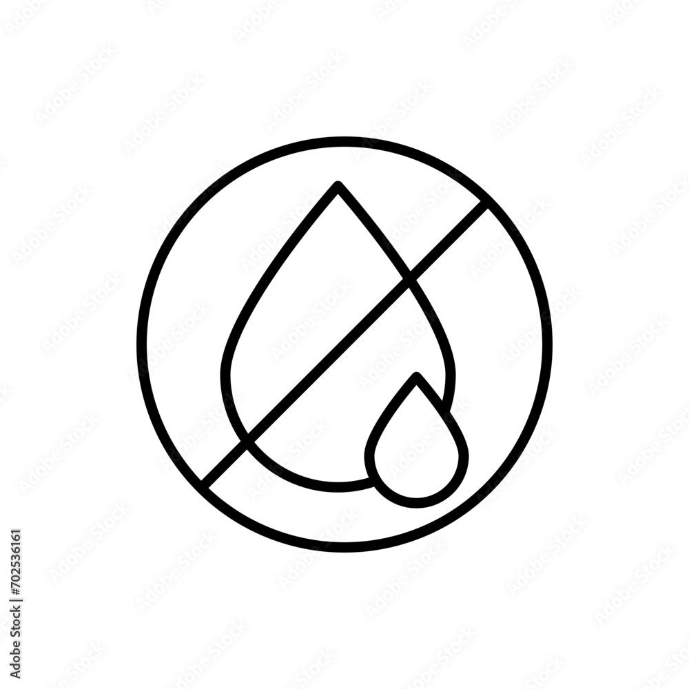 No water outline icons, minimalist vector illustration ,simple transparent graphic element .Isolated on white background No water outline icons, minimalist vector illustration ,simple transparent graphic element .Isolated on white background