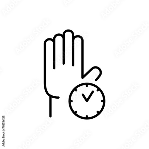 Washing hand time outline icons, minimalist vector illustration ,simple transparent graphic element .Isolated on white background