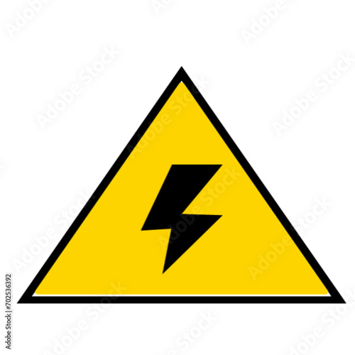 high voltage sign on white