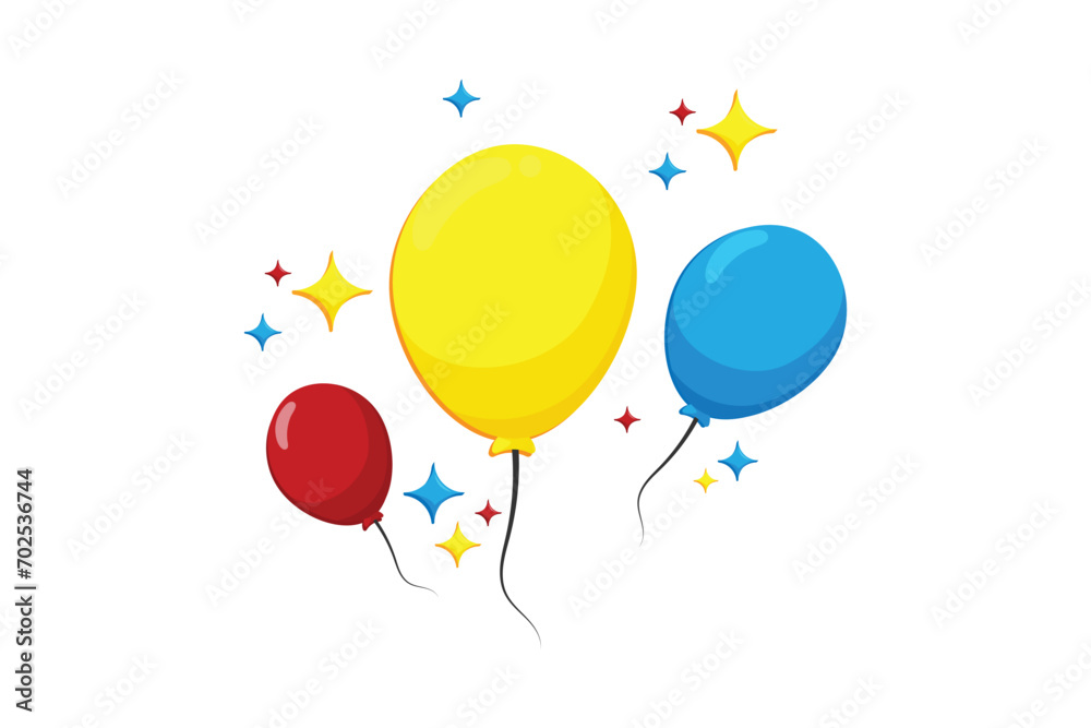 Obraz premium Colorful Balloon New Year Sticker