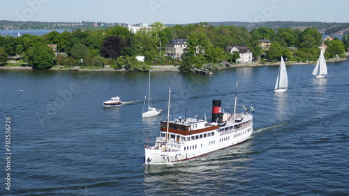 Photography waterways between Stockholm and Helsinki view of Djurgarden Island-Europe