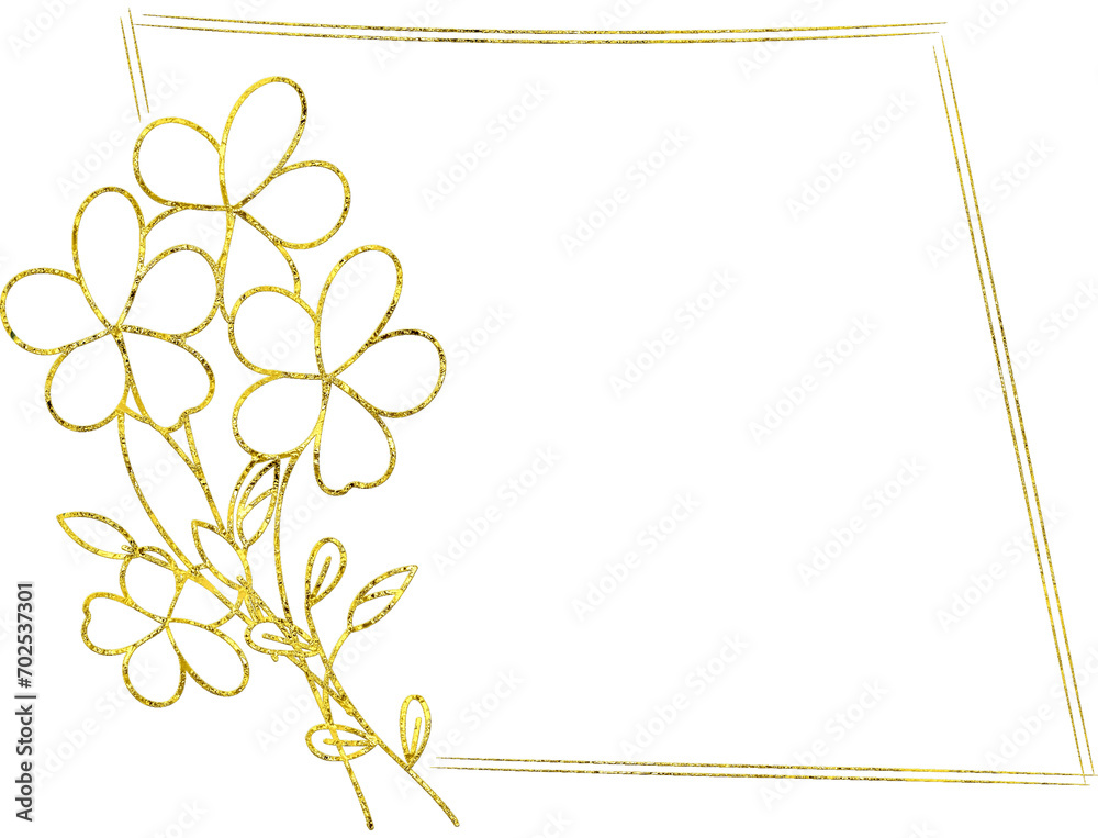 Obraz premium Gold Floral Doodle Borders and Frames.