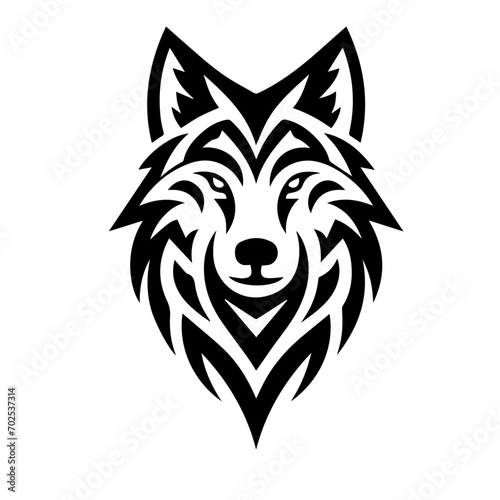 wolf tribal tattoo logo icon design illustration © JimzStd