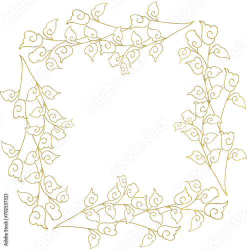  Gold Floral Doodle Borders and Frames.