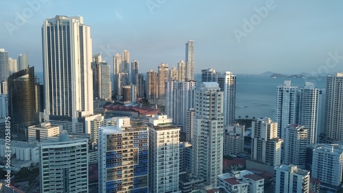 aerial view of buildings in Panama City