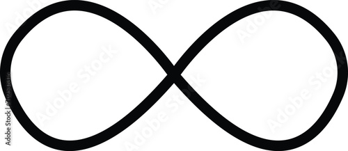 Infinity icon . eternity, infinite, endless, loop symbols. Unlimited infinity icons flat style, The symbol of the unlimited in mathematics, space. Black geometric elements on a transparent background.