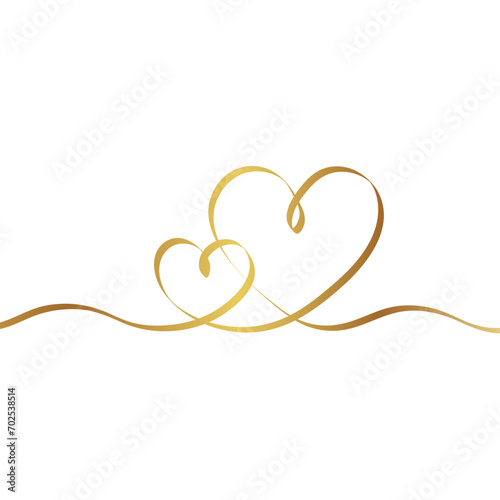 valentines day line art gold