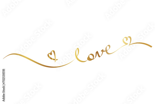 valentines day line art gold