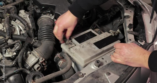 Removing old battery from car