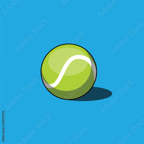 Green Baseball ball isolated on background. Sport equipment icon. Flat design vector illustration.