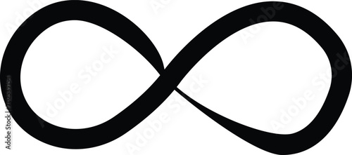 Infinity icon . eternity, infinite, endless, loop symbols. Unlimited infinity icons flat style, The symbol of the unlimited in mathematics, space. Black geometric elements on a transparent background.
