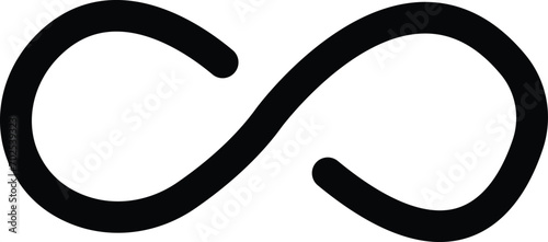 Infinity icon . eternity, infinite, endless, loop symbols. Unlimited infinity icons flat style, The symbol of the unlimited in mathematics, space. Black geometric elements on a transparent background. photo
