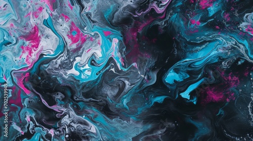 purple blue black abstract colorful psychedelic organic liquid paint ink marble texture background. dark fluent surface wave motion mix random pattern. creativity flow painting coincidence concept.