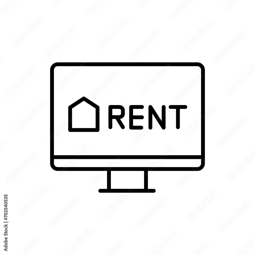 Online rent outline icons, minimalist vector illustration ,simple transparent graphic element .Isolated on white background Online rent outline icons, minimalist vector illustration ,simple transparent graphic element .Isolated on white background