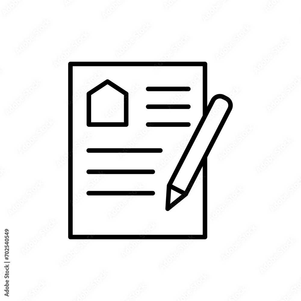 House contract outline icons, minimalist vector illustration ,simple transparent graphic element .Isolated on white background House contract outline icons, minimalist vector illustration ,simple transparent graphic element .Isolated on white background