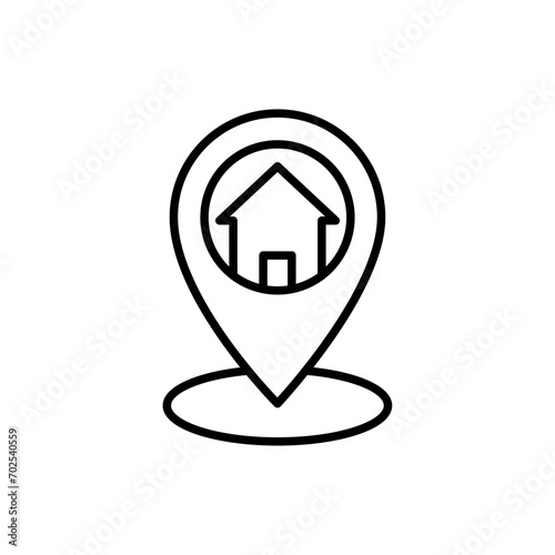 House location outline icons, minimalist vector illustration ,simple transparent graphic element .Isolated on white background