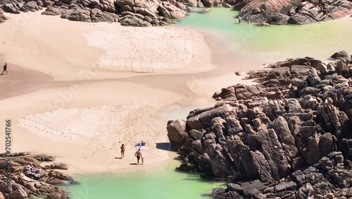 Aerial of families enjoying scenic coast of South Western Australia. Tourism. photo